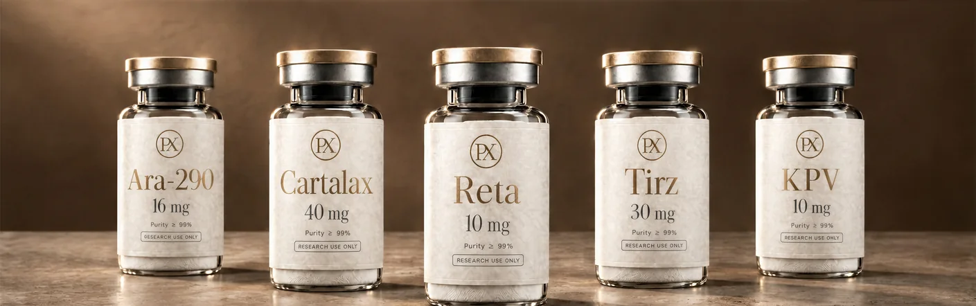 Peptx single vials: Ara-290, Cartalax, Retatrutide, Tirzepatide and KPV